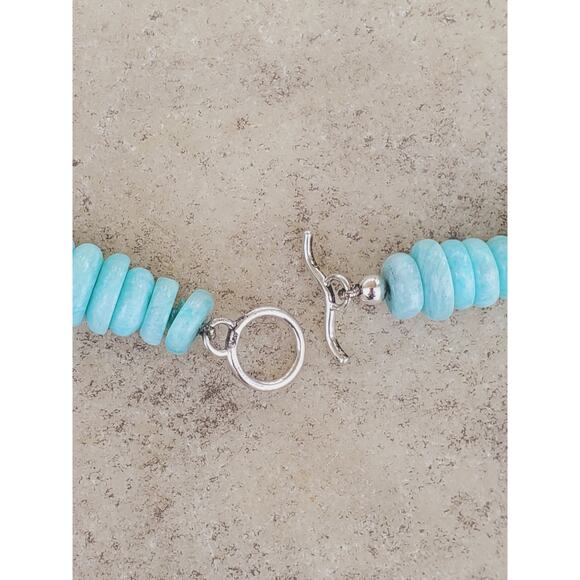 Simon Sebbag Designs Amazonite Beaded Pendant Necklace 925 Sterling Silver – 18" - Picture 6 of 9